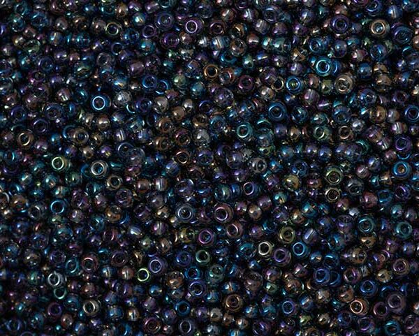 Miçanga Cinza Transparente Aurora Boreal ( cor 41010 ) 9/0 ( 2,6mm )