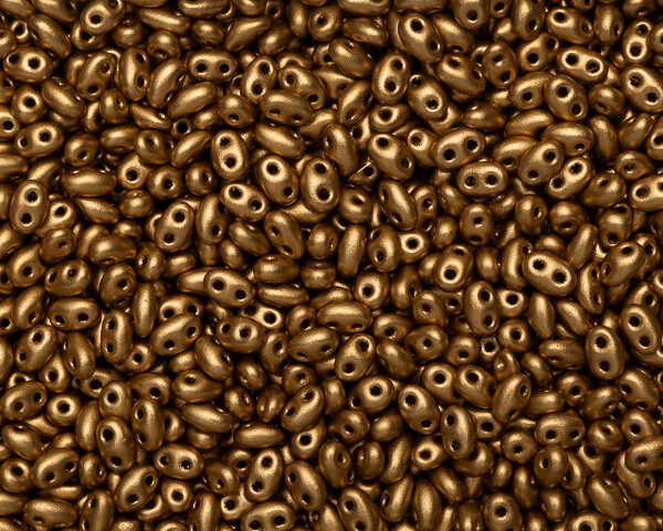 Miçanga Twin Dourada Fosca ( cor 01710 ) 2 Furos ( 2,5X5mm )