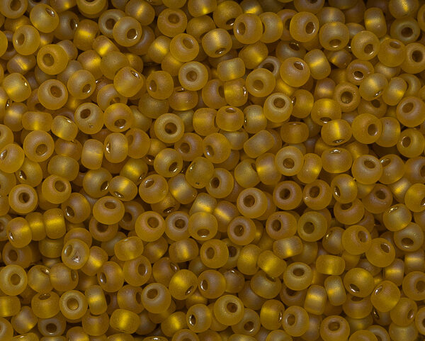 Miçanga Amarela Lined Opaca ( cor sem ref ) 9/0 ( 2,6mm )
