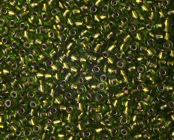 Miçanga Bronze e Verde Cristal ( cor 59430 ) 9/0 ( 2,6mm )