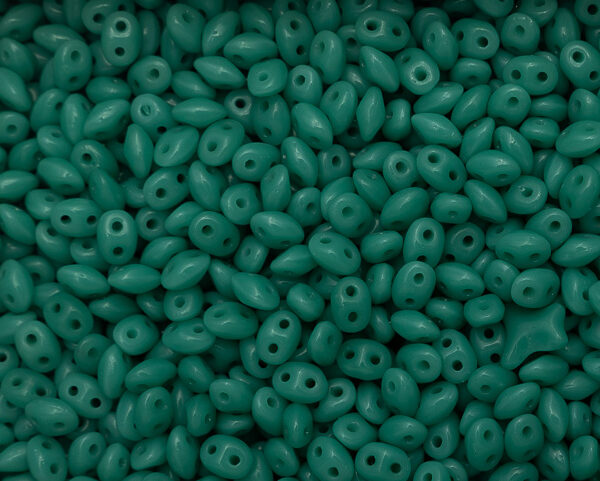 Miçanga Twin Turquesa Fosca ( cor 63130 ) 2 Furos ( 2,5X5mm )