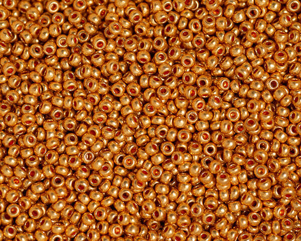 Miçanga Ouro Metalizada ( cor 68388 ) 6/0 ( aprox. 4,1mm )